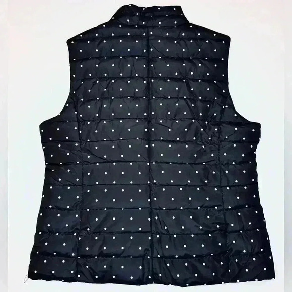 Colebrook Women's Black Polka Dot Full Zipper Vest US Size Medium - Picture 7 of 7
